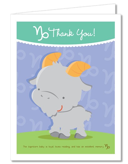 Goat | Capricorn Horoscope - Baby Shower Thank You Cards